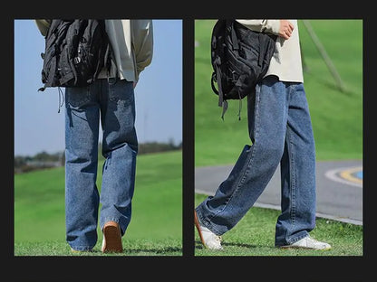 Men's Trendy Wide Leg Washed Jeans
