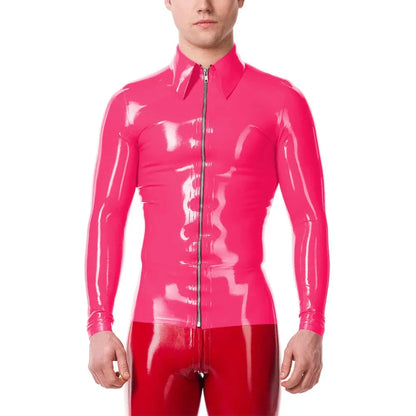 Mens Fashion Zipper Long Sleeve Jacket Turn-down Collar