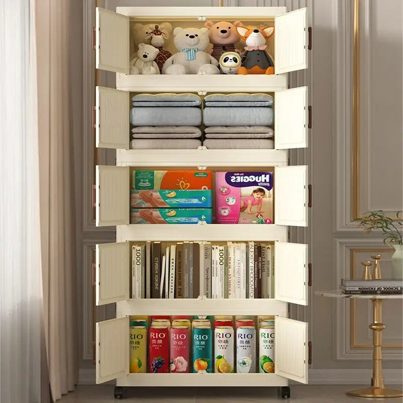 Foldable Plastic Storage Cabinet, Easy Assembly