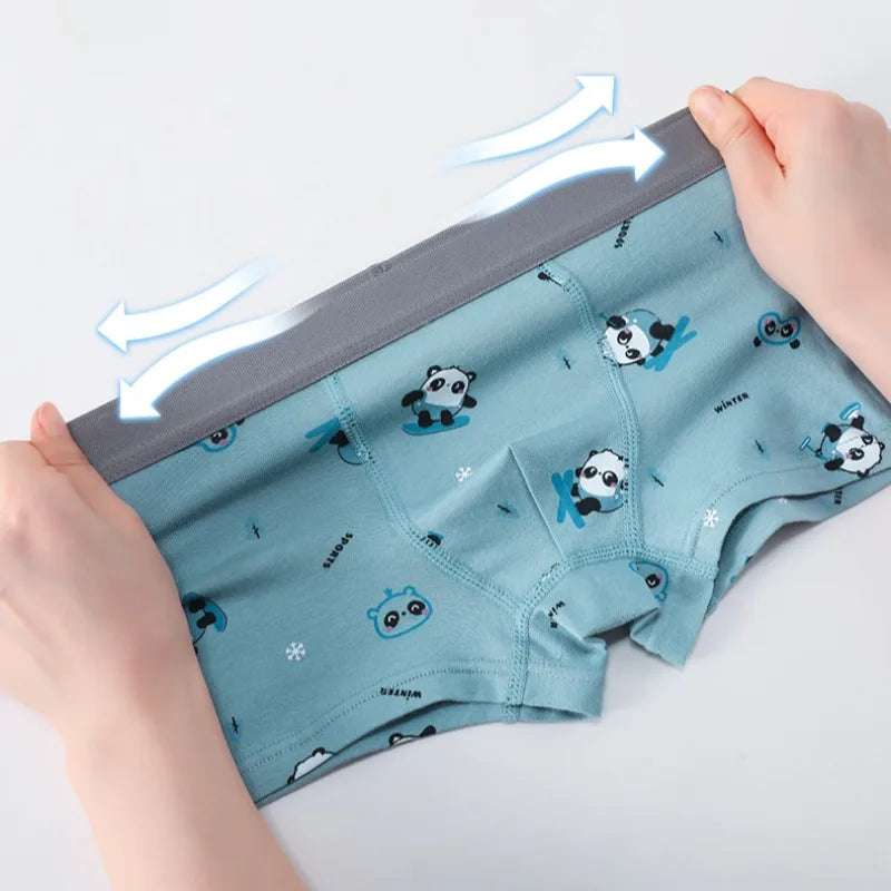 4PCS Boys Cotton Antibacterial Breathable Comfort Underwear