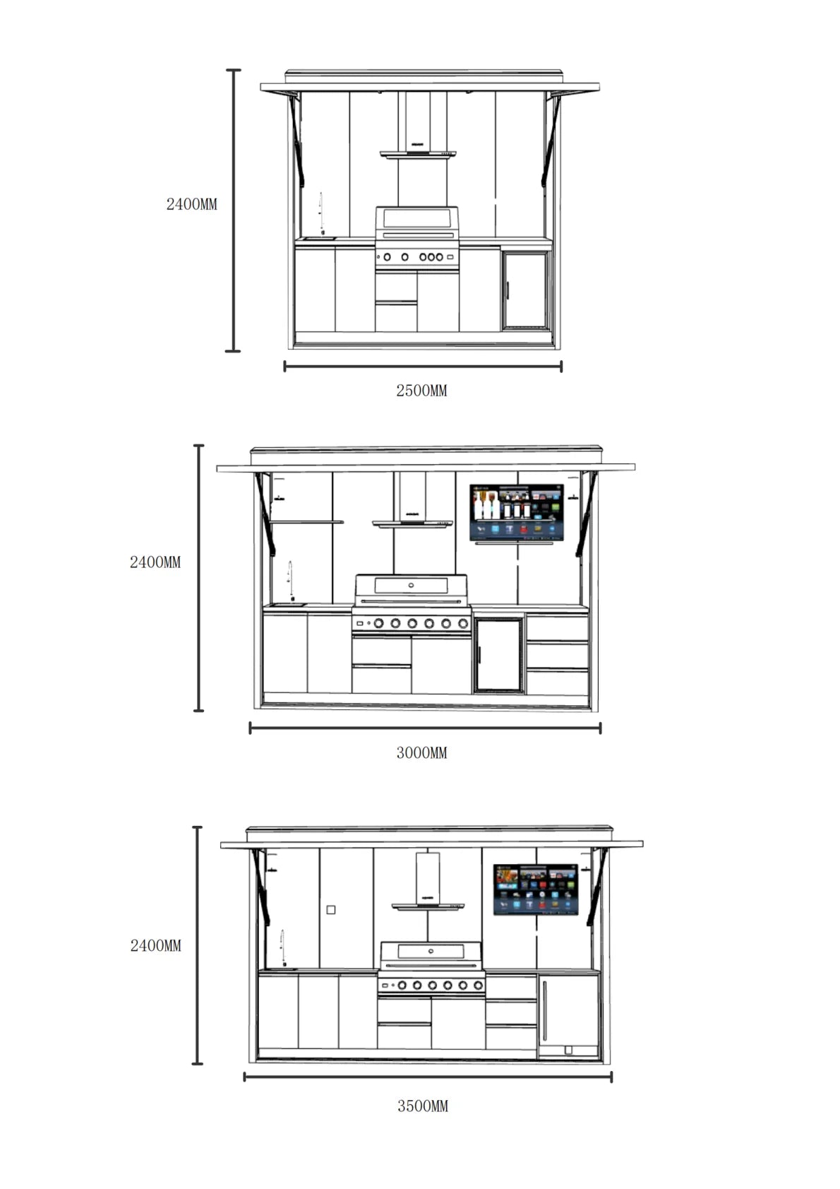 Black/grey Garden/patio Outdoor Bbq Kitchen Pod
