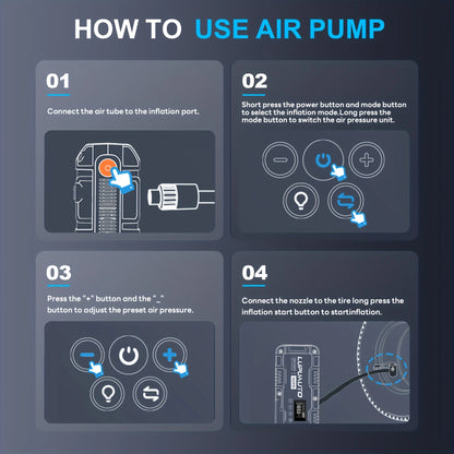 4 In 1 Car Jump Starter, Tire Inflator Pump Compressor