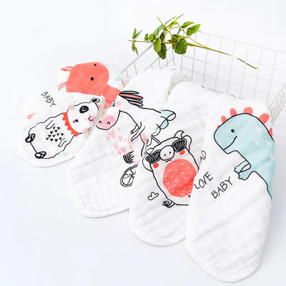 5pcs Cartoon Newborn Absorbent Face Towel