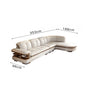 Luxury L-Shaped Genuine Leather Sectional Sofa Set