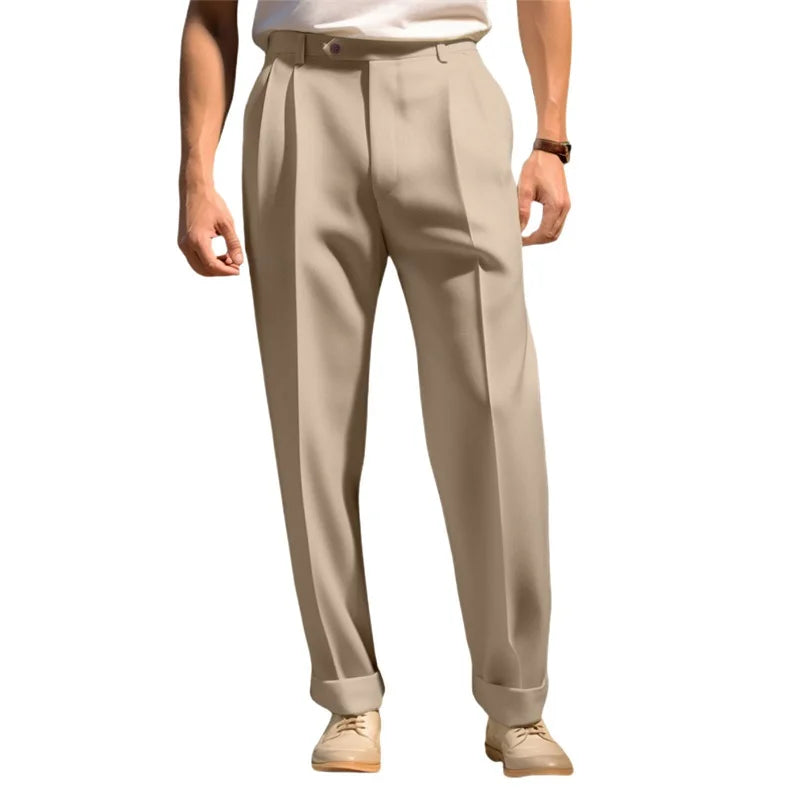 Men s  Fit Dress Pants Solid Color Flat Front