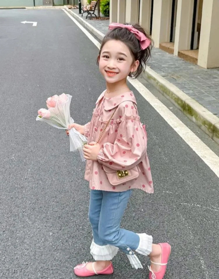 Long Sleeve Blouse with Bow Tie Trendy