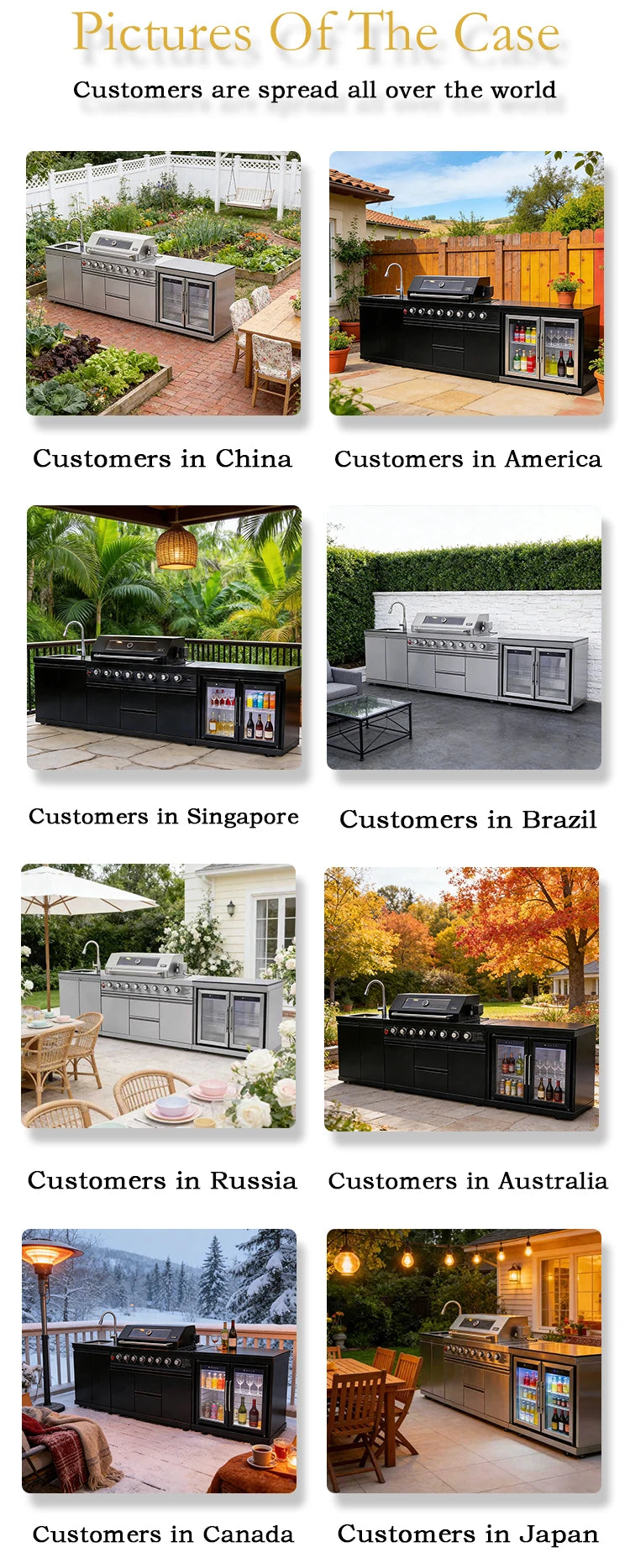 Stainless Steel Outdoor Grill Cooktop Sink Fridge