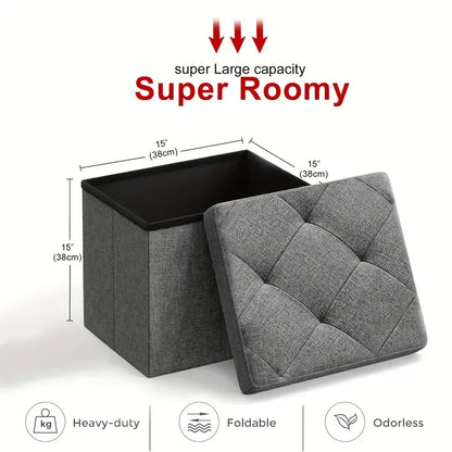 Heavy-Duty Multi-Purpose Folding Storage Ottoman