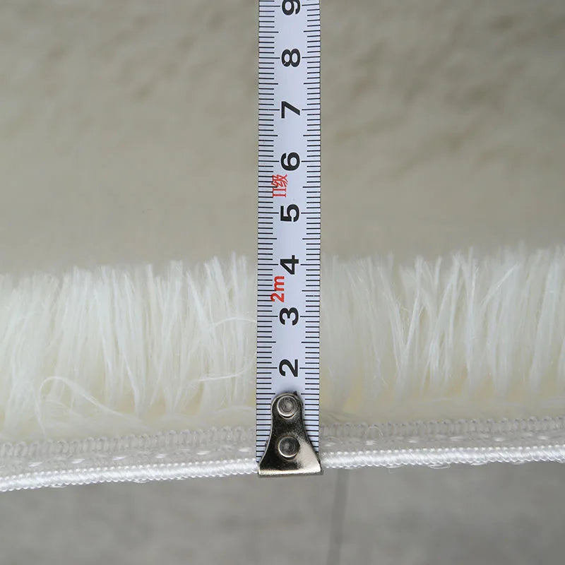 White Fluffy Modern Home Decor Rug Non-Slip