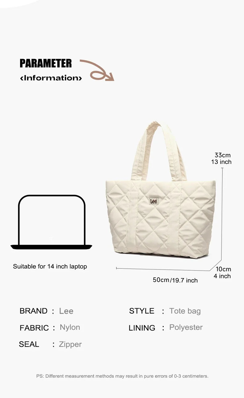 LEE Large Soft Puffer Bag Women Down-filled