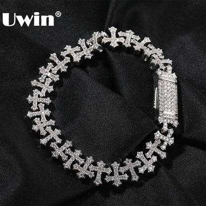 Mens Cubic Zirconia Cross Chain Fashion Jewelry