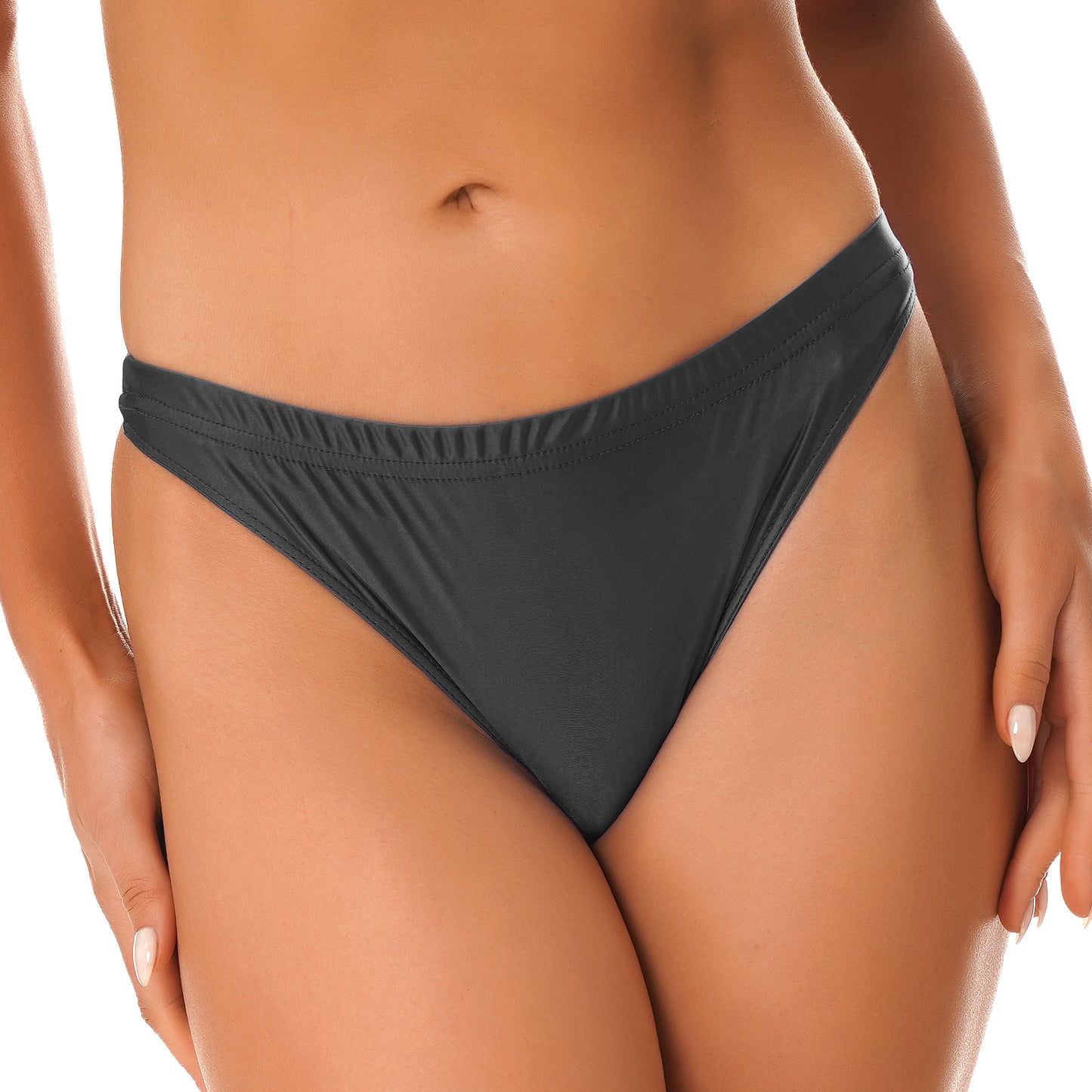Glossy Womens Mid Waist Gym Fitness Yoga