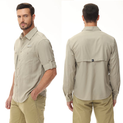 Men's UPF 50+ Casual Long Sleeve Fishing Shirts