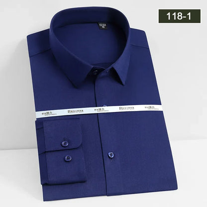 Men's White Long Sleeved Business Formal Wear Shirt