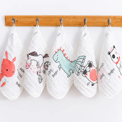 5pcs Cartoon Newborn Absorbent Face Towel