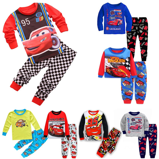 2 Pcs Boys 95 Cars McQueen Cartoon Sleepwear