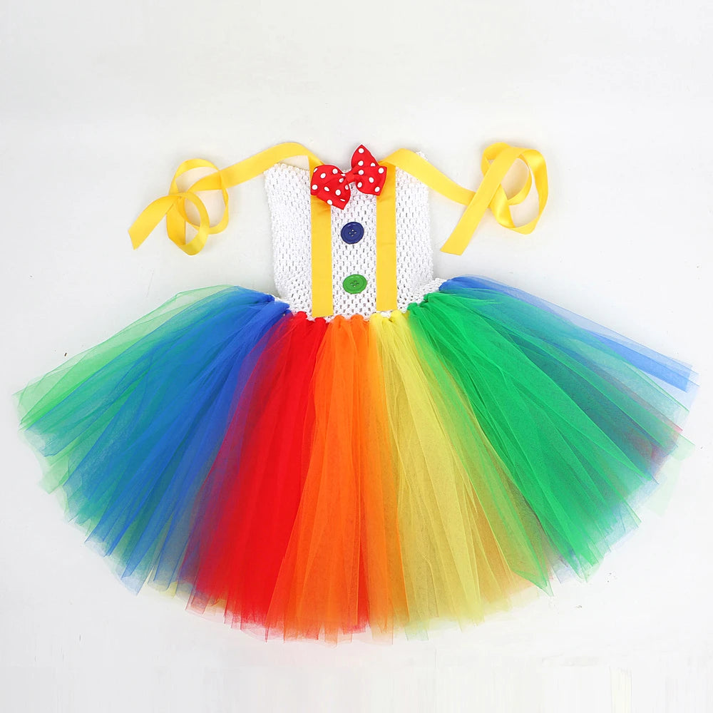 Rainbow Circus Costume Tutu Dress for Girls
