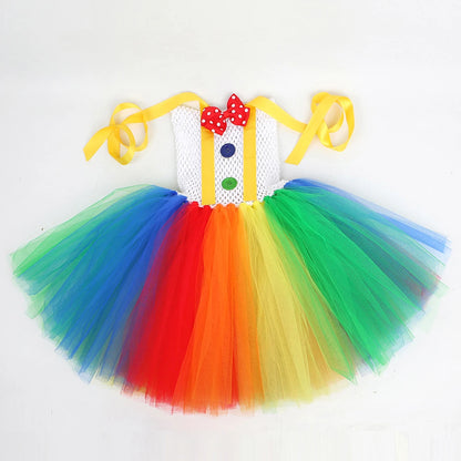 Rainbow Circus Costume Tutu Dress for Girls