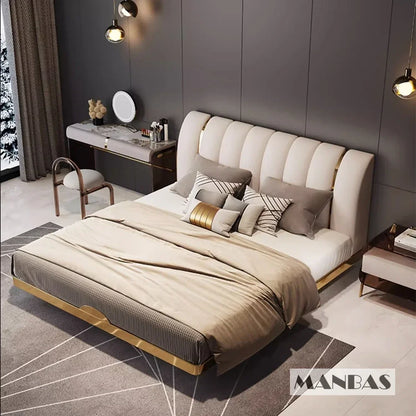 MINGDIBAO Modern Genuine Leather Suspended Bed