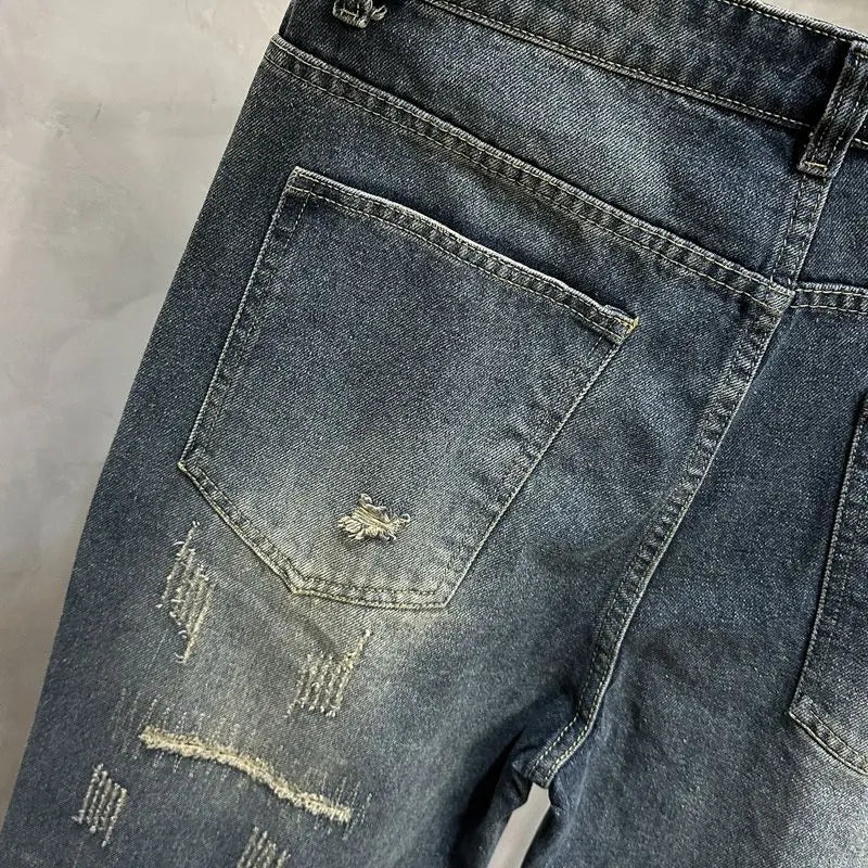 Loose Personality Trendy Washed Pants Men'