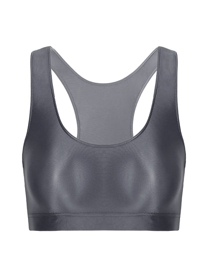 Glossy Womens Mid Waist Gym Fitness Yoga