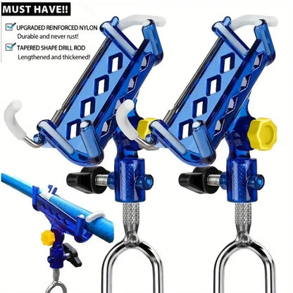 2-piece stainless steel fishing rod holder, 360° adjustable