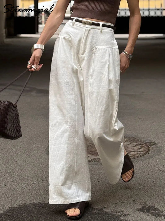 Women Wide Leg Formal Straight Leg Pants