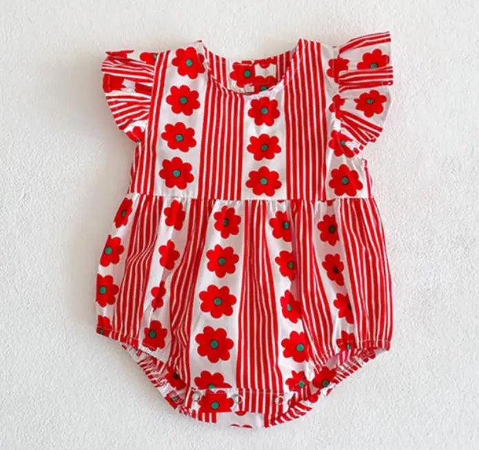 Baby Girls Knitting Romper Red Fashion