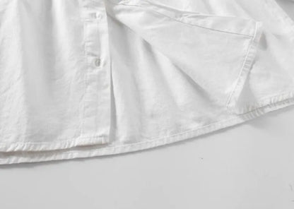 White Girl's Blouse Cotton Doll Collar Shirt