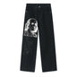 Black Straight Jeans Men Women American Street