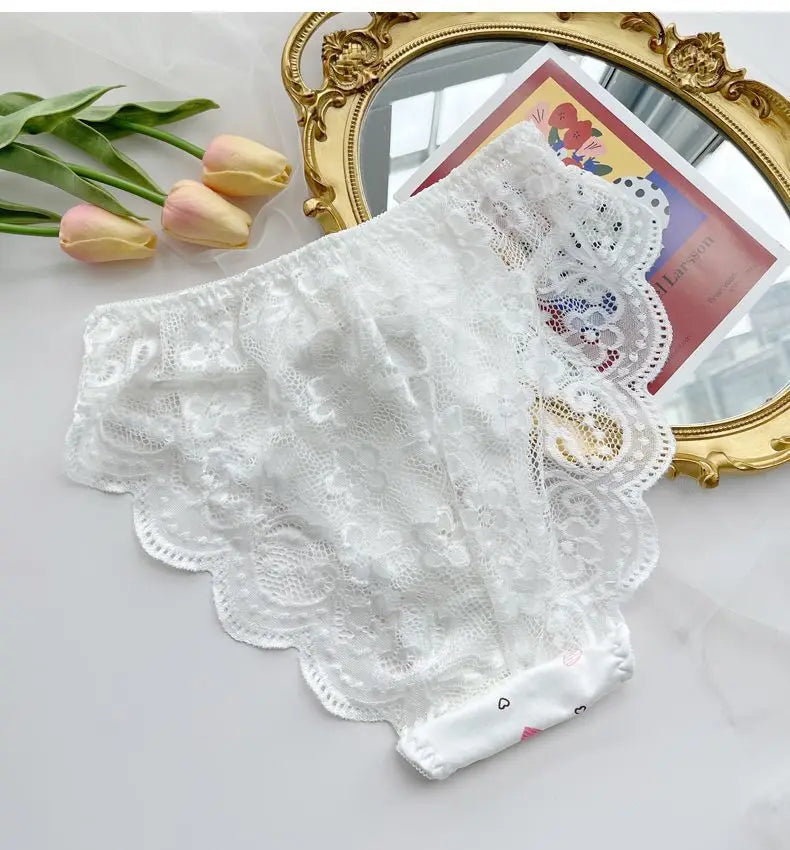 Men's Lace Bowtie Briefs Flower Emroid Sweet Panties