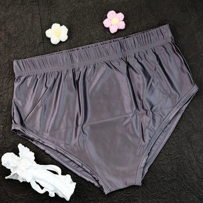 Shiny Ice Silk Satin Tight Elastic Panties