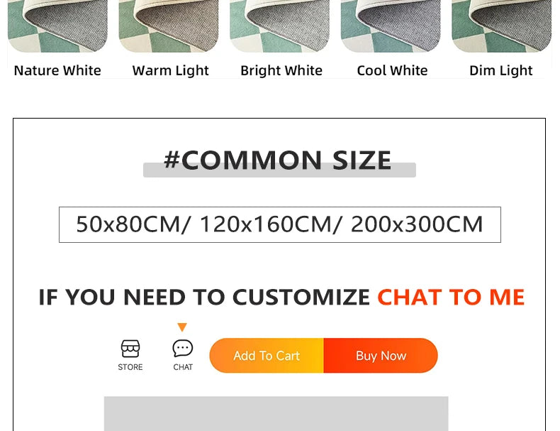 Semi-circular Outdoor Rug Modern Art Style