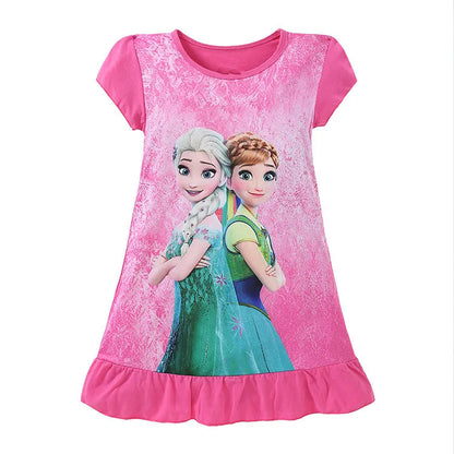 Elsa Cartoon Minnie Party Dresses Pajamas