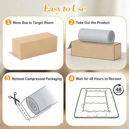 Foldable 4 Inch Soft Bed Mattress Full Queen Size