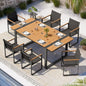7 PCS Aluminum Patio Table and Chairs Set