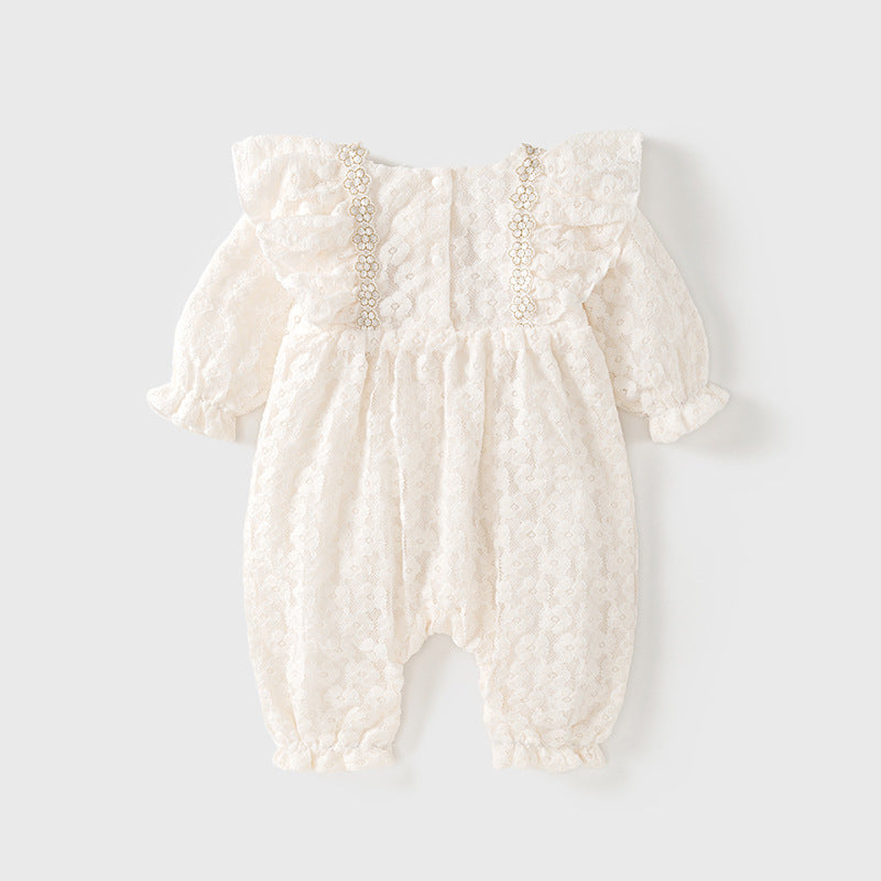 Girl Sweet Princess Rompers Floral Lace  Jumpsuit