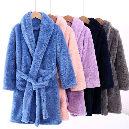Boys/Girls Warm Fleece Flannel Bath Robes