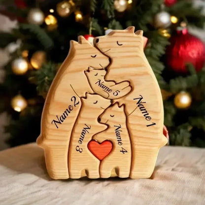 Wooden Bear Family Puzzle Personalized Home Decor