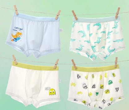 4PCS Mesh Breathable Comfort Boys  Antibacterial Underwear