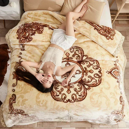 European Style Warm Raschel Blanket High End