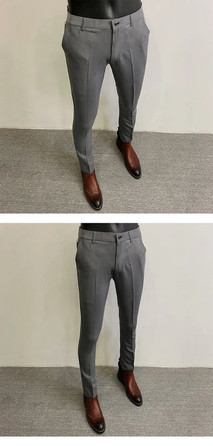 Men Stretch Slim Formal Casual Pants Fashion
