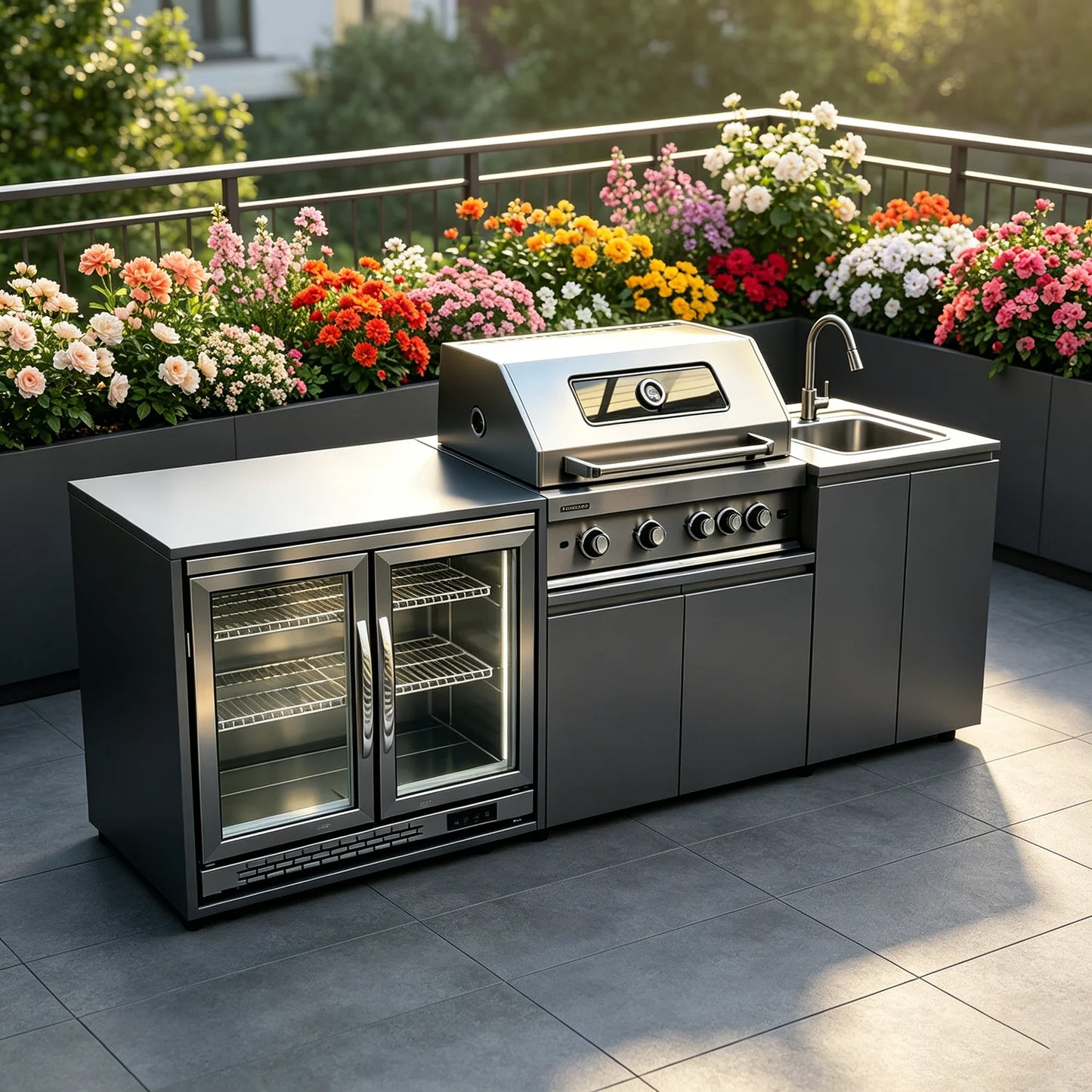 Cooktop Sink Fridge Rolling Movable Grill Wheels