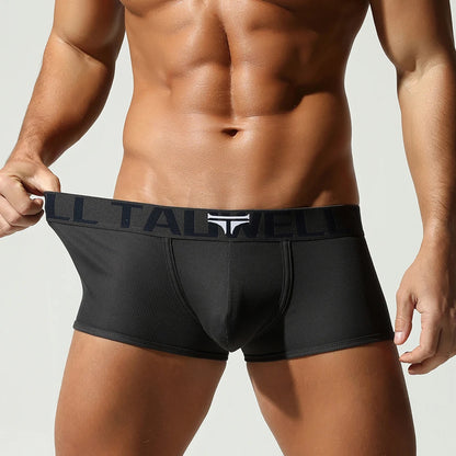 TAUWELL Ribbed Cotton Boxer Briefs Men Underwear