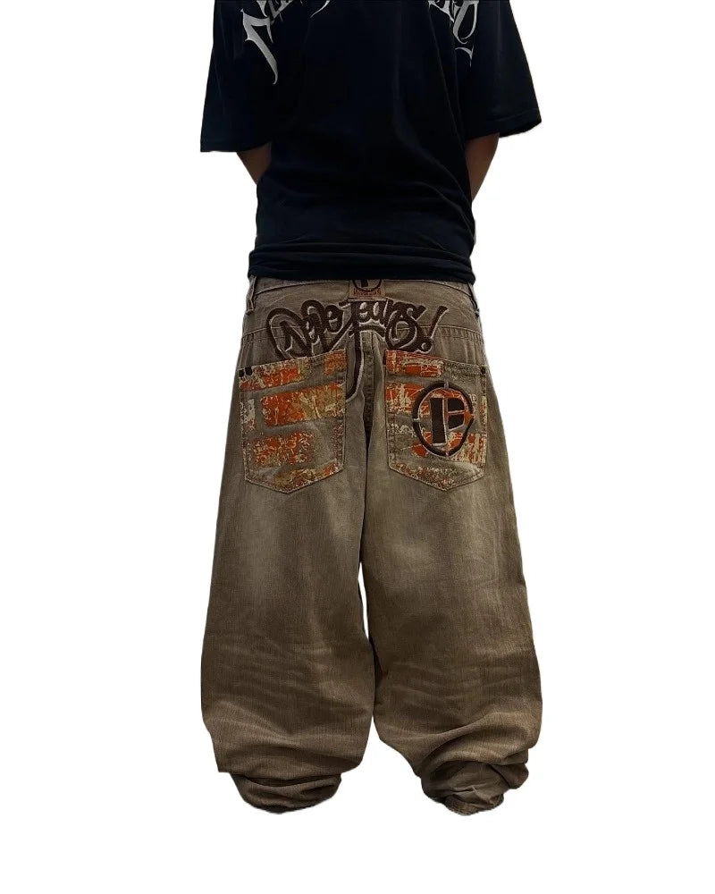 Mens American Vintage Yellow Washed Embroidered Jean