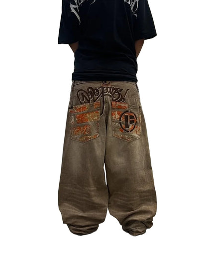 Mens American Vintage Yellow Washed Embroidered Jean