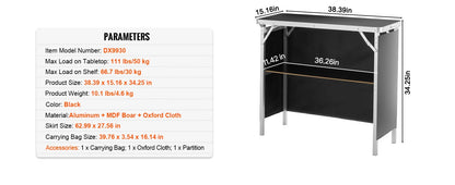 Folding Portable Bar Podium Table