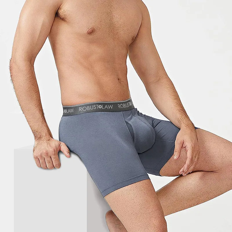 2 Pk Men's Boxer Briefs Ball Pouch Support Underwear