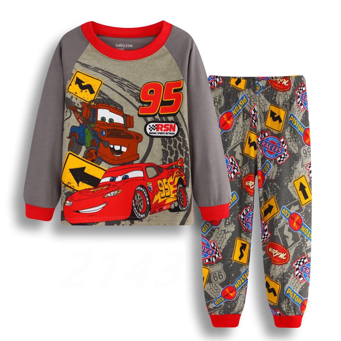2 Pcs Boys 95 Cars McQueen Cartoon Sleepwear