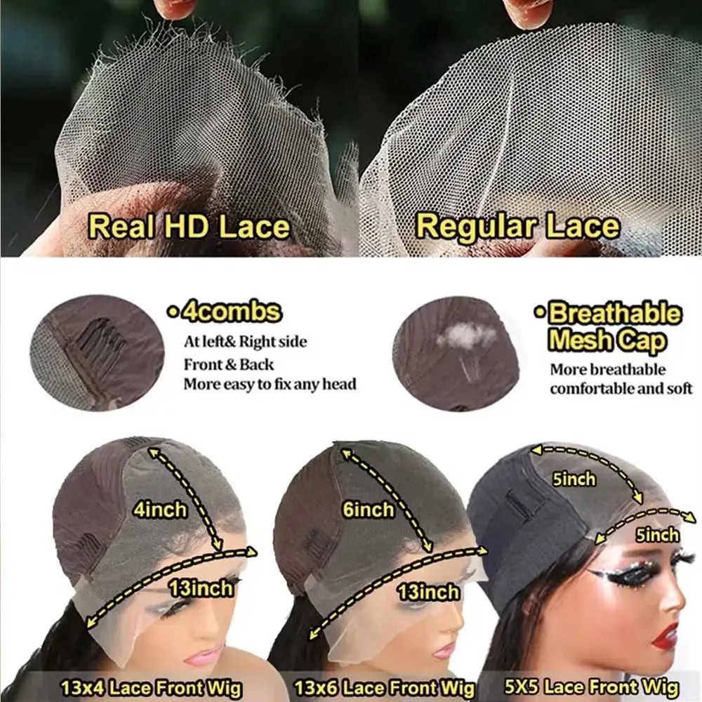 Straight Lace Front Human Hair Brazilian Wigs